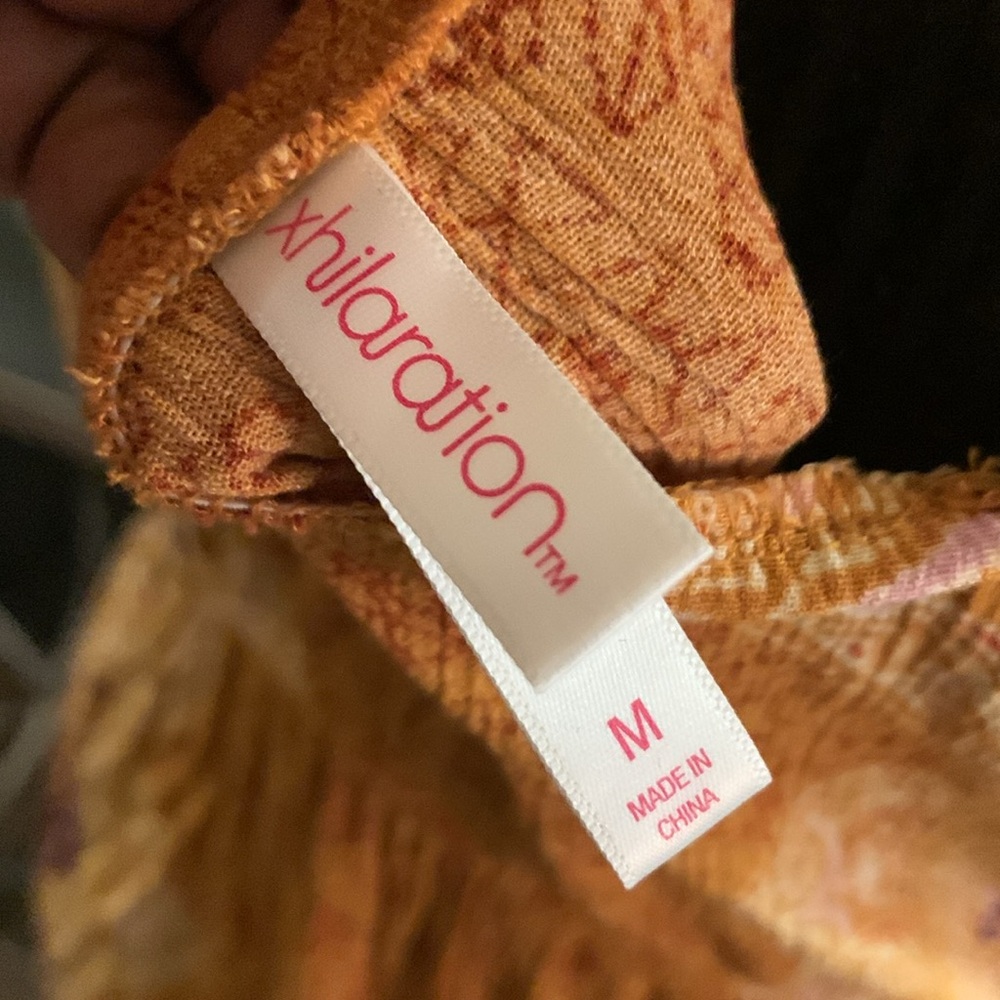 Xhilaration Printed Crinkle Button-front Jumpsuit - Picture 6 of 6